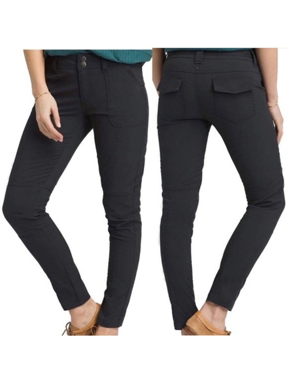 PrAna Women’s Essex Pants Size 2 Black Gorpcore Hiking Outdoor Utility